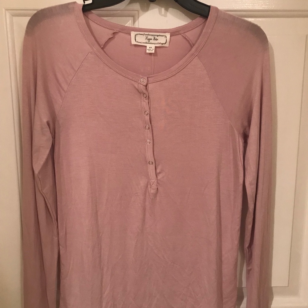 long sleeve pink top